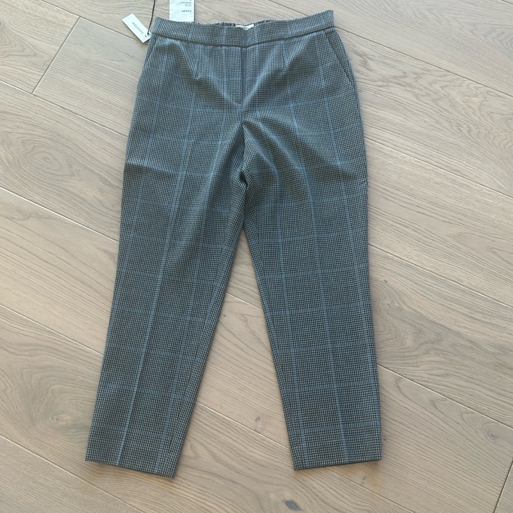 Barton grey and blue plaid mid rise pants